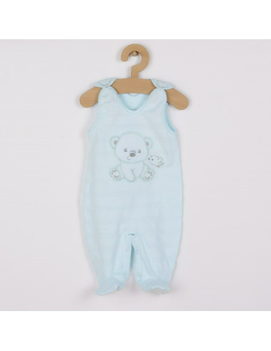 BN-41169,Set 4 piese: bluza, body cu maneca lunga, salopeta fara maneci, caciulita, Marime 56, Din bumbac 100%, New Baby, Sweet 