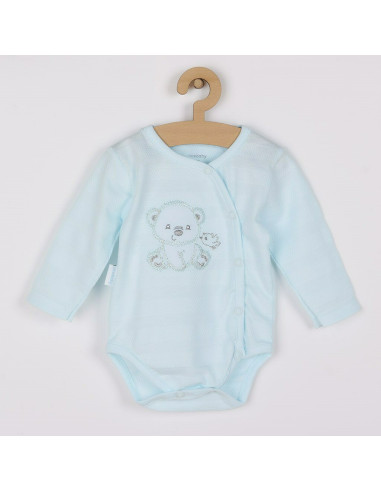 BN-41169,Set 4 piese: bluza, body cu maneca lunga, salopeta fara maneci, caciulita, Marime 56, Din bumbac 100%, New Baby, Sweet 