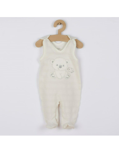 BN-41168,Set 4 piese: bluza, body cu maneca lunga, salopeta fara maneci, caciulita, Marime 56, Din bumbac 100%, New Baby, Sweet 