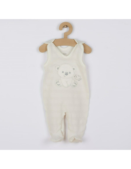BN-41168,Set 4 piese: bluza, body cu maneca lunga, salopeta fara maneci, caciulita, Marime 56, Din bumbac 100%, New Baby, Sweet 