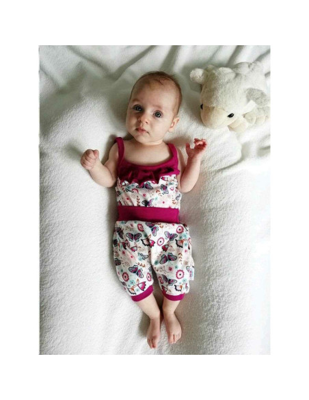 BN-42807,Set 2 piese pentru vara: pantaloni scurti, body cu volanas, Marime 68, Din bumbac 100%, New Baby, Little Girl