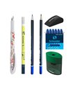 EAN-015708,Set stilou Schneider Voice gri/rosu, patroane, pic, creioane Carioca, radiera, ascutitoare Erichkrause
