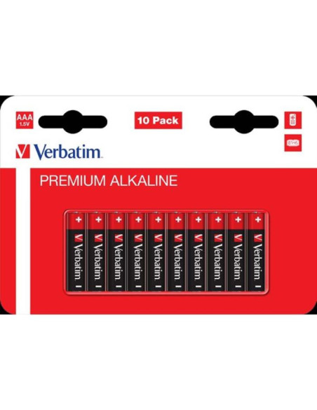 BATERIE VERBATIM AAA (R3), 1.5V alcalina, 10 buc., "49874",49874