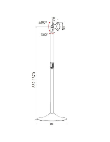 ICA-TR10,Stand pentru TV/LCD/LED, 13- 27, reglabil, Argintiu ICA-TR10 "ICA-TR10"