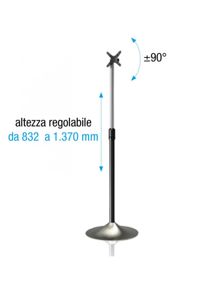 ICA-TR10,Stand pentru TV/LCD/LED, 13- 27, reglabil, Argintiu ICA-TR10 "ICA-TR10"