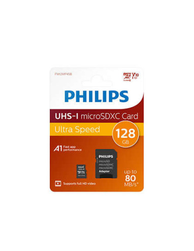 PHMSDMA128GBXCC,MICROSDHC 128GB CL10 PHILIPS "PHMSDMA128GBXCC"