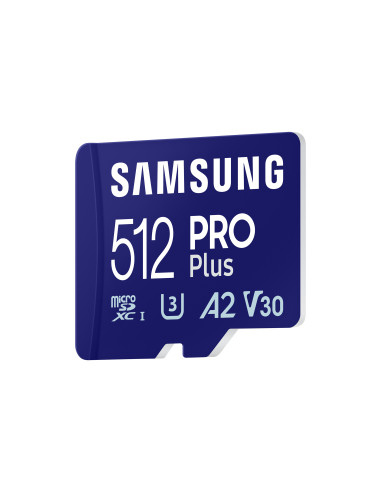 MB-MD512SB/WW,Samsung PRO Plus microSD 512GB Up to 180MB/s Read and 130MB/s Write speed with Class 10 4K UHD incl. Card reader 2