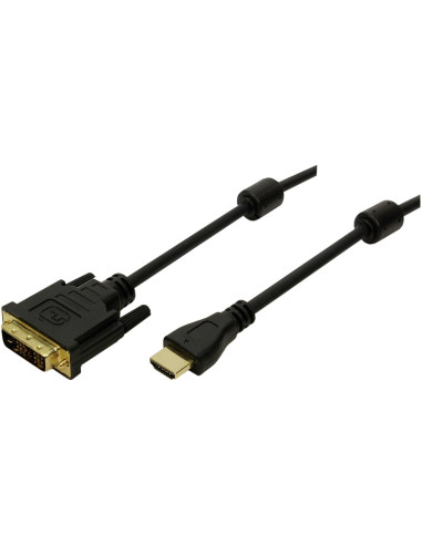 CH0004,ADAPTOR video Logilink, HDMI (T) la DVI-D(T), rezolutie maxima 2K FHD (1920 x 1200) la 60 Hz, conectori auriti, 2m, negru