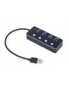 RY-UHB-U3P4P-01,HUB extern GEMBIRD, porturi USB: USB 3.1 x 4, conectare prin USB, cu on/off, cablu 0,24 m, negru, "UHB-U3P4P-01"