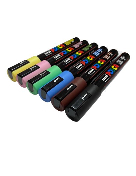 POS47-PC5M,Set 6 Markere UNI POSCA PC-5M, 1.8-2.5 mm, POS47