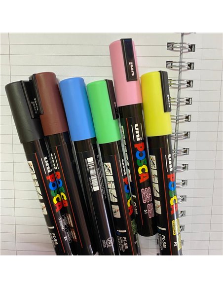 POS47-PC5M,Set 6 Markere UNI POSCA PC-5M, 1.8-2.5 mm, POS47