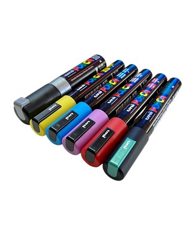 POS48-PC5M,Set 6 Markere UNI POSCA PC-5M, 1.8-2.5 mm, POS48