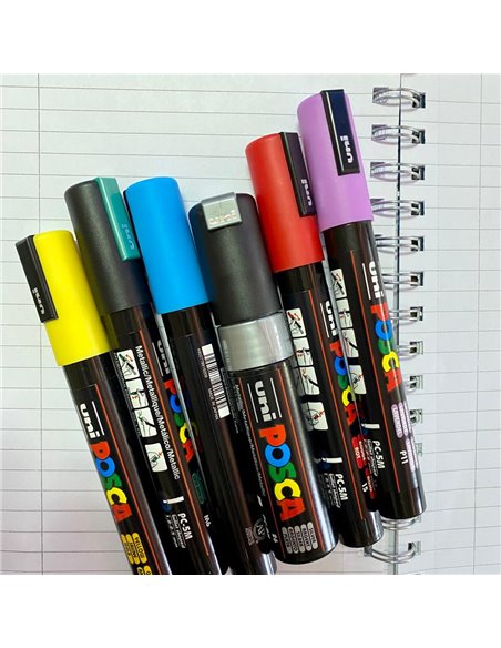 POS48-PC5M,Set 6 Markere UNI POSCA PC-5M, 1.8-2.5 mm, POS48