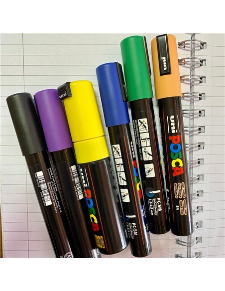 POS49-PC5M,Set 6 Markere UNI POSCA PC-5M, 1.8-2.5 mm, POS49