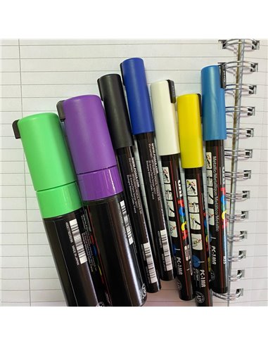 POS51-PC1MR,Set 7 Markere UNI POSCA PC-1MR, 0.7 mm, POS51