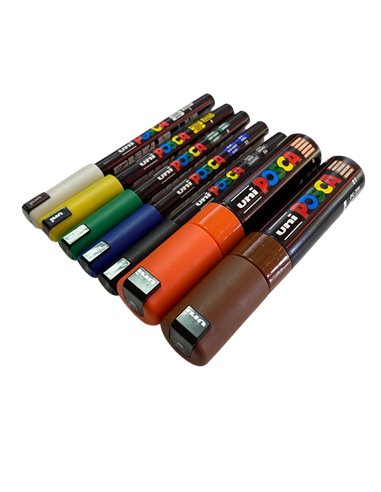 POS52-PC1MR,Set 7 Markere UNI POSCA PC-1MR, 0.7 mm, POS52