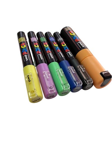 POS53-PC1M,Set 6 Markere UNI POSCA PC-1M, 0.7-1 mm, POS53