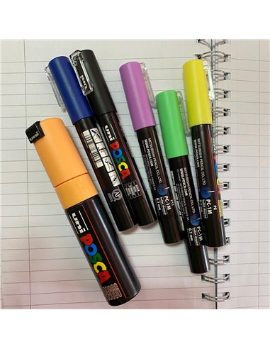 POS53-PC1M,Set 6 Markere UNI POSCA PC-1M, 0.7-1 mm, POS53