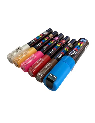 POS54-PC1M,Set 6 Markere UNI POSCA PC-1M, 0.7-1 mm, POS54