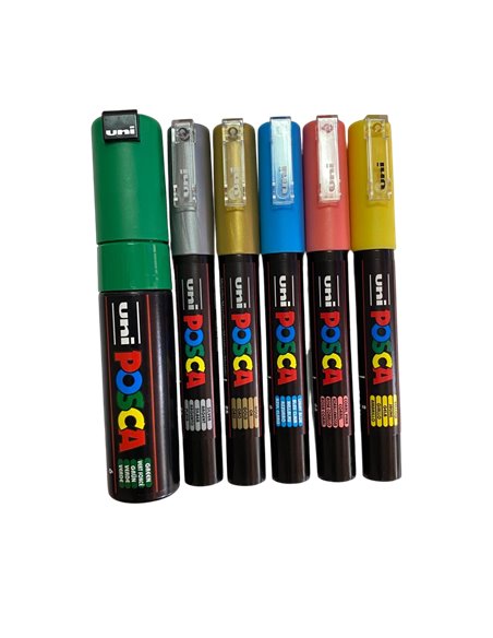 POS55-PC1M,Set 6 Markere UNI POSCA PC-1M, 0.7-1 mm, POS55