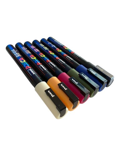 POS57-PC3M,Set 6 Markere UNI POSCA PC-3M, 0.9-1.3 mm, POS57