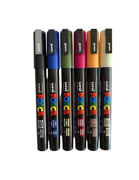 POS57-PC3M,Set 6 Markere UNI POSCA PC-3M, 0.9-1.3 mm, POS57