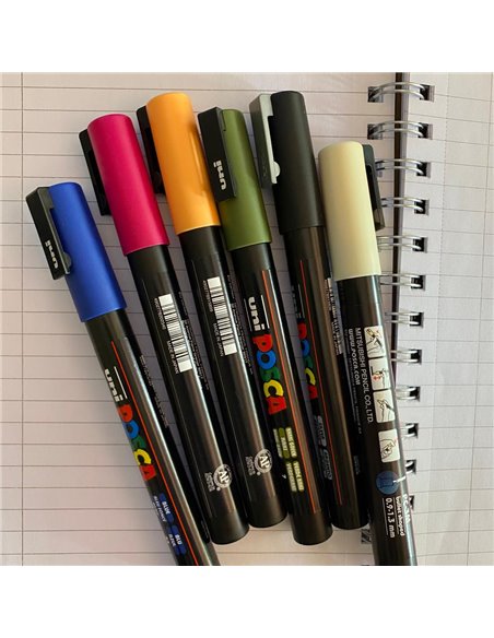 POS57-PC3M,Set 6 Markere UNI POSCA PC-3M, 0.9-1.3 mm, POS57