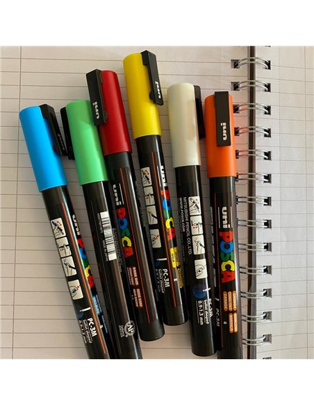 POS58-PC3M,Set 6 Markere UNI POSCA PC-3M, 0.9-1.3 mm, POS58