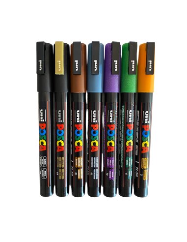 POS59-PC3M,Set 7 Markere UNI POSCA PC-3M 0.9-1.3 mm POS59