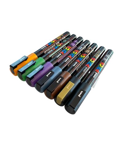 POS59-PC3M,Set 7 Markere UNI POSCA PC-3M 0.9-1.3 mm POS59
