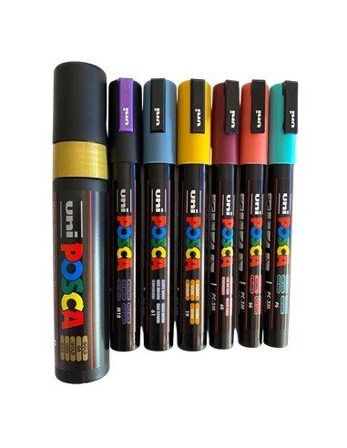 POS61,Set 7 Markere UNI POSCA PC-3M, PC-5M, PC-17K, POS61