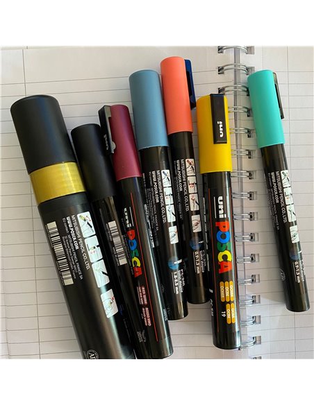 POS61,Set 7 Markere UNI POSCA PC-3M, PC-5M, PC-17K, POS61