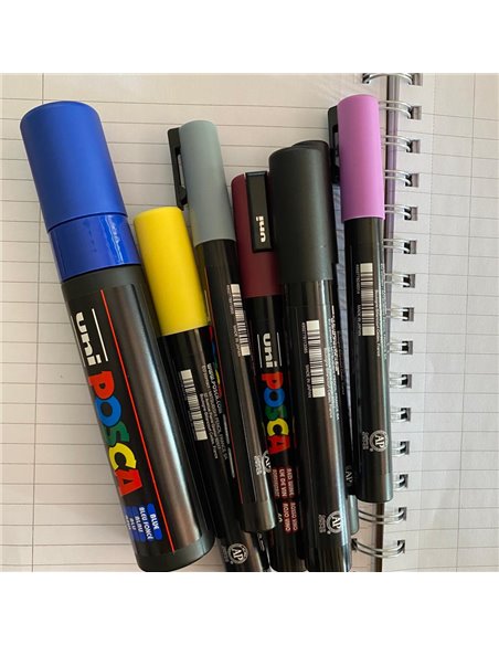 POS62,Set 7 Markere UNI POSCA PC-3M, PC-5M, PC-17K, POS62