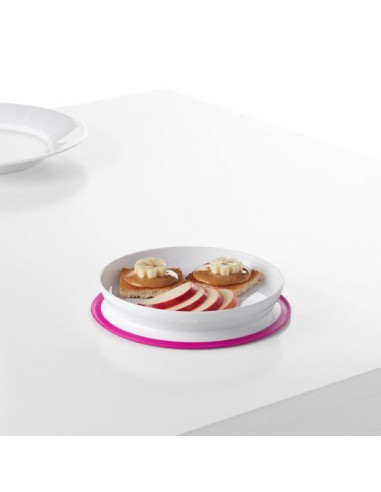 TN-61120800,Farfurie cu Fixare prin Suctiune Roz