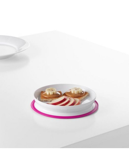 TN-61120800,Farfurie cu Fixare prin Suctiune Roz