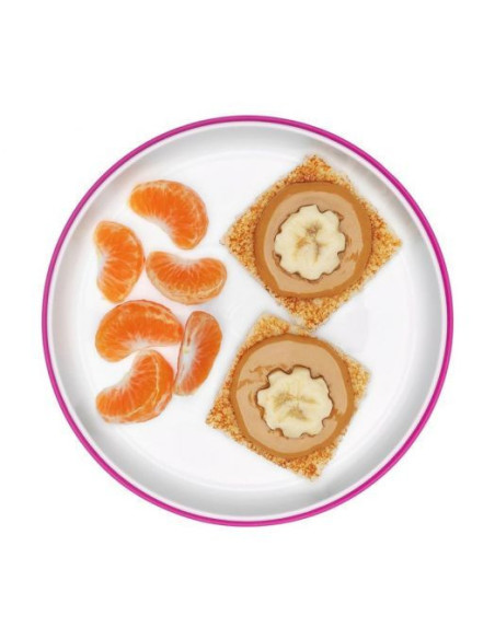 TN-61120800,Farfurie cu Fixare prin Suctiune Roz