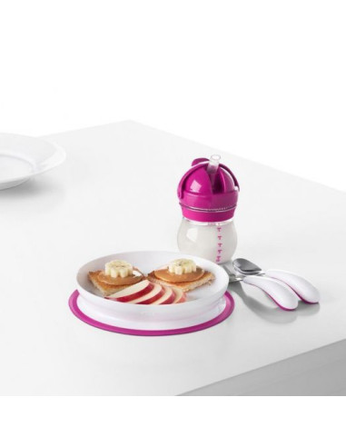 TN-61120800,Farfurie cu Fixare prin Suctiune Roz