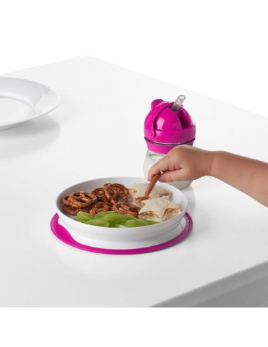 TN-61120800,Farfurie cu Fixare prin Suctiune Roz