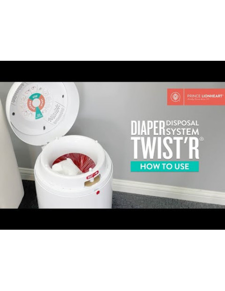 TN-9303,Cos Ermetic pentru Scutece Murdare Alb Nappy Twist'R Prince Lionheart