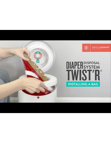 TN-9303,Cos Ermetic pentru Scutece Murdare Alb Nappy Twist'R Prince Lionheart