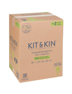 KKS2NAPPIESCASE,Scutece Hipoalergenice Eco Kit&Kin, Marimea 2, 4-8 kg, 152 buc