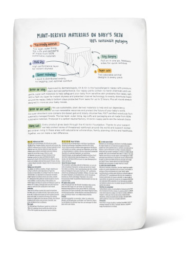 KKS6PANTSCASE,Scutece Hipoalergenice Eco Kit&Kin Pull Up XL6, Marimea 6, 15 kg+, 108 buc