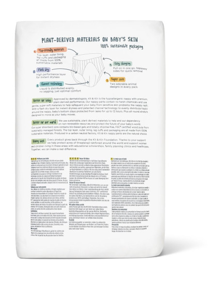 KKS6PANTSCASE,Scutece Hipoalergenice Eco Kit&Kin Pull Up XL6, Marimea 6, 15 kg+, 108 buc