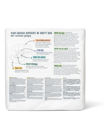 KKS6NAPPIESCASE,Scutece Hipoalergenice Eco Kit&Kin, Marimea 6, 14 kg+, 96 buc