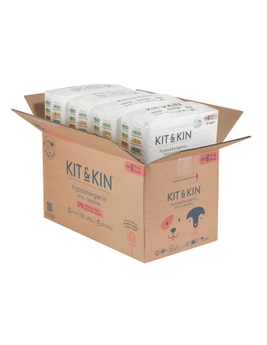 KKS6NAPPIESCASE,Scutece Hipoalergenice Eco Kit&Kin, Marimea 6, 14 kg+, 96 buc