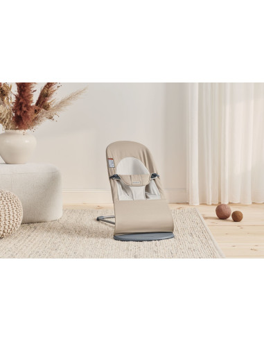 BS-005126A,BabyBjorn - Balansoar Balance Soft Khaki cu detalii Beige, Bumbac