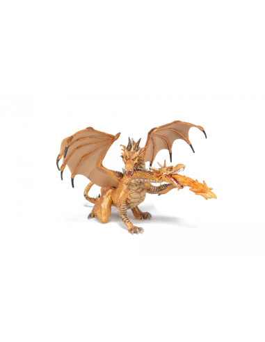 Papo38938,Papo Figurina Dragon Cu Doua Capete Auriu