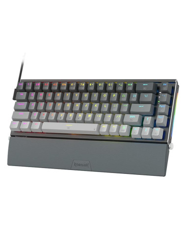K641G-GW-RGB-PRO_RD,Tastatura gaming mecanica Bluetooth cu si fara fir Redragon Shaco PRO gri iluminare RGB