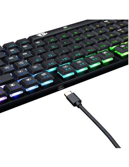 K603P-KBS,Tastatura gaming mecanica Bluetooth si cu fir Redragon DragonWarrior neagra iluminare RGB