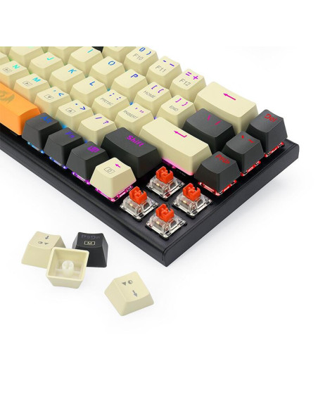 K633RGB-PRO_RD,Tastatura gaming mecanica Bluetooth cu si fara fir Redragon Ryze PRO neagra iluminare RGB
